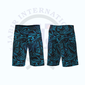 Pantalones cortos de playa de secado rápido de satén de poliéster 100% informales para hombre, estampado personalizado, cintura elástica media, tejido impermeable - Product Image 3