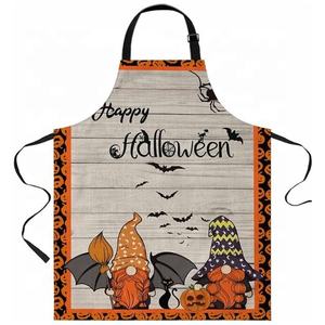 Calabaza de Halloween, delantal de algodón puro para cocina, transparente, resistente al agua, trabajo, restaurante, parrilla, tienda de comida, cafetería, camarero, logotipo personalizado - Product Image 3