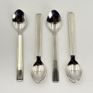 Stainless Steel Spoon Set of 4 with <b>Box</b> with Square Conventional Handle Thickened Material Atmosphere Hotel Spoon Set - Product Image 3