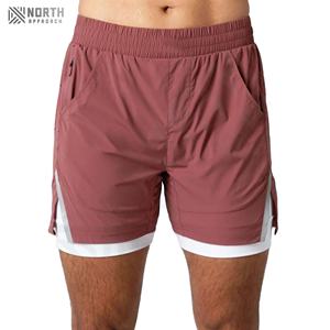 Shorts de sport pour hommes avec compression, shorts de course personnalisés 2 en 1 à double couche en polyester à séchage rapide - Product Image 1