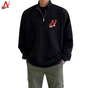 เสื้อสเวตเชิ้ตคอตั้งแบบซิปครึ่งตัวสำหรับฤดูหนาว แฟชั่นเสื้อพูลโอเวอร์แบบมีซิป ผ้าฟลีซถักแบบเรียบ ระบายอากาศได้ดี - Product Image 3