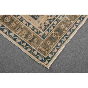 Alfombra Vintage, Alfombra de 3.9x7 pies, Alfombra Turca de Lana Azul Sólida - Product Image 5