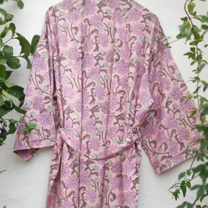 2025 nouveau produit main cravate teinture Kimono veste vacances Boho coupe ample veste vêtements de plage couvrir vacances d'été femmes Kimono Robe - Product Image 1