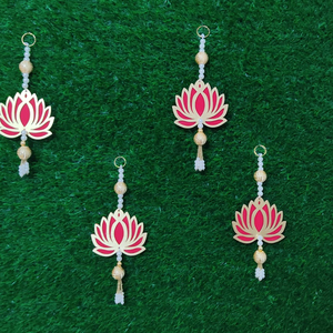 Belles tentures de lotus tendance pour la décoration intérieure, décor de puja, pendaison de crémaillère, toile de fond, mandir, lotus rose - Product Image 2