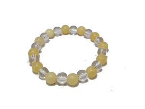 <b>Crystal</b> <b>bracelet</b> Yellow Calcite With Clear <b>Crystal</b> Round Beads Stone <b>Crystal</b> Gemstone Fashion Jewelry Men and <b>Women</b> Gift Energy - Product Image 2
