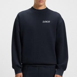 Sweat-shirt à col rond pour homme avec couleur unie et logo personnalisé, prix avantageux pour les acheteurs en gros / Poignets côtelés - Product Image 1