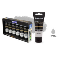 N17 Peinture d'art acrylique gris clair 45ml 12 couleurs de pigments pour la peinture sur toile de verre certifiée EN71