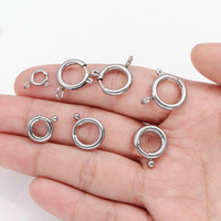 20 pièces de fermoirs à ressort ronds en acier inoxydable anti-ternissement pour la fabrication de bijoux DIY (bracelets et colliers)
