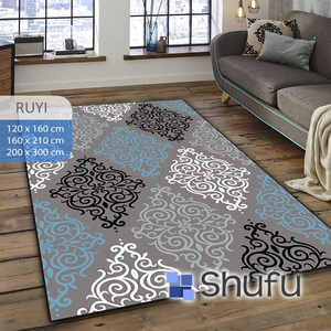 Alfombra de Franela de Poliéster con Estampado Abstracto, Fabricada a Máquina por Shufu, Antideslizante con Reverso de TPR, Hipoalergénica, Lavable, Moderna, Elegante y Acogedora - Product Image 1