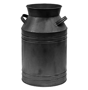 Canne à lait galvanisée à haute vente avec finition rustique noire et noeud de corde personnalisable Design Vintage lait de canne en métal à vendre - Product Image 3