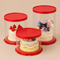 Boîtes à gâteaux de 4/6/8/10 pouces avec couvercle en PET haute transparence et base en carton blanc épaissi pour gâteaux, cadeaux, poupées et présentations