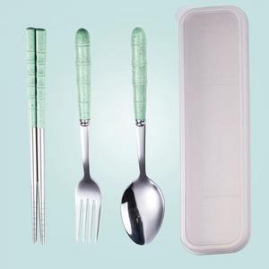 Blue Handle Cutlery Set With Compact Design Perfect For <b>Travel</b> Outdoor Dining Office Lunch And Everyday Use - Product Image 4