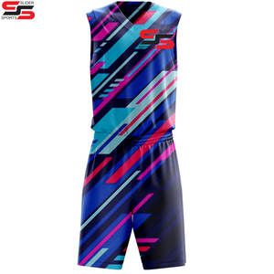 Ensemble de maillots de basket-ball réversibles sublimés personnalisés, shorts uniformes grande taille pour adultes et enfants pour logo de club d'équipe et de sport - Product Image 1