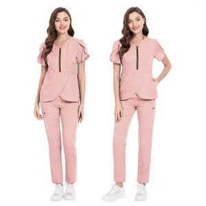 Soins de santé infirmière gommage en gros personnalisé à manches courtes col en V infirmière gommages à la mode respirant uniforme médical haut XS à 6XL - Product Image 1