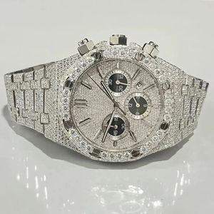 Reloj de Lujo Personalizado con Moissanita, Estilo Antiguo, con Diamantes Simulados, Probador de Diamantes, Movimiento Mecánico de Acero Inoxidable Certificado - Product Image 5