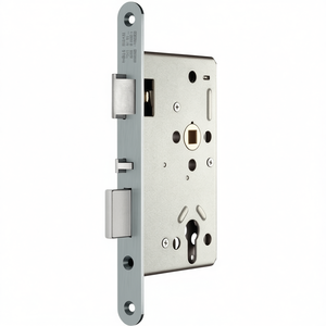 Cerradura de embutir de pánico Serie 21 APK, autoblocante, de acero inoxidable (SSF), DIN izquierda, 24/55/72/8mm, con esquina redondeada, para armarios de almacenamiento - Product Image 3