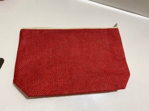 Customizable Heat Transfer Printed Jute Pouch Zipper Closure <b>Red</b> Color Lady Vintage Sizes Packings for Summer Direct - Product Image 5