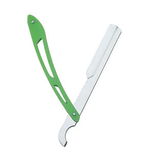 Navaja de Afeitar Profesional Verde para Barba, Hojas de Acero con Alto Contenido de Carbono de un Solo Filo con Sistema de Cuchillas Reemplazables para Uso Profesional - Product Image 3