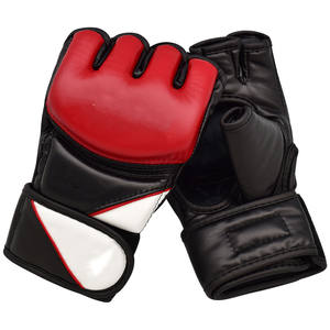 Gants MMA demi-doigts pour hommes OEM en cuir évacuant l'humidité avec fermeture à lacets pour poignet velcro fabriqué rapidement au Pakistan - Product Image 5