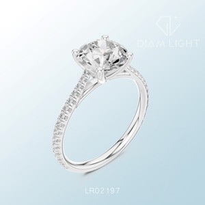 แหวนเพชรทรงกลมแบบคลัสเตอร์ ดีไซน์ทันสมัย ตัวเรือนทองคำขาว เหมาะสำหรับงานหมั้น งานแต่งงาน หรือโอกาสพิเศษ - Product Image 6