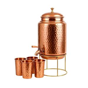 Dispensador de agua de cobre premium con grifo de latón resistente, diseñado para una hidratación saludable y fresca, adecuado para el uso diario en el hogar. - Product Image 1