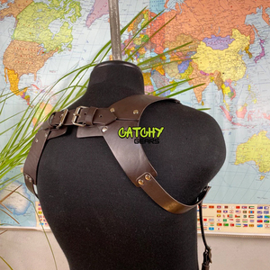 Tirantes ajustables para hombre Tirantes de cuero Pu marrón para boda - Product Image 2