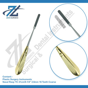 MALTZ Râpe Nasale TC 21cm 2.6mm 16 Dents Grossière Haute Qualité Chirurgie Plastique Base Instruments Chirurgicaux Fabricant Pakistan - Product Image 3