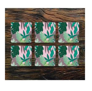 Ensemble de sous-verres en bois poli de 6 pièces en gros avec décorations de Noël antidérapantes pour le bureau à domicile Sous-verres en pierre pour les fêtes - Product Image 5