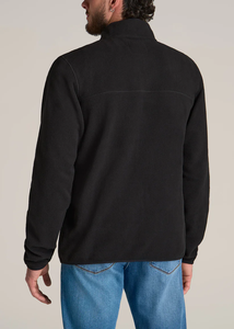 Wholesale <b>Black</b> French Terry Button up Hoodie Pullover Winter <b>Fleece</b> with Solid Pattern Hooded Collar Hoodie for <b>Men</b> - Product Image 4