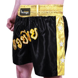 Short de boxe et de kickboxing thaïlandais noir et jaune personnalisé de haute qualité - Product Image 3