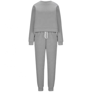 Conjunto Deportivo de Algodón Gris para Hombre, Sudadera de Cuello Redondo, Pantalones Jogger, Color Sólido, Casual, Corte Regular, para Otoño - Product Image 6