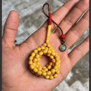 Tasbih turc artisanal en pierre, 33 perles, chapelet de prière islamique, Misbaha Sibha, chapelet musulman Zikr avec pompon - Product Image 1