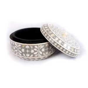 Premium Bone Inlay Jewelry <b>Chest</b> with Resin Detailing Handmade Decorative MOP Organizer Box for Wedding & Anniversary Gifts - Product Image 3