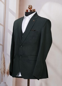 Traje de Tres Piezas para Hombre, Color Verde Oscuro Moderno, Excelente Calidad, para Bodas, Banquetes, Oficina y Ocasiones Especiales, en Venta - Product Image 3