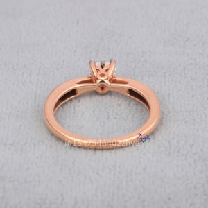 0,50 CT laboratorio crecido corte redondo VVS claridad 925 plata esterlina solitario anillo de compromiso de boda para mujeres pase probador de diamantes - Product Image 6