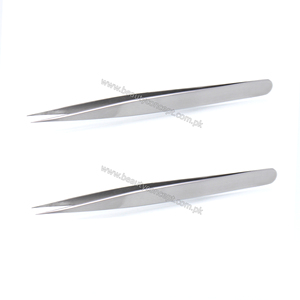 Pince à cils professionnelle en acier inoxydable avec pointe fine incurvée pointe droite outil d'extension de cils durable - Product Image 5