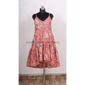 Top court en coton confortable pour femmes, mini dentelle, coupe trapèze, imprimé floral vintage, bretelles spaghetti, décontracté, usage quotidien, printemps/été - Product Image 1