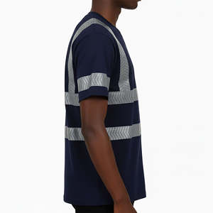 T-shirt de sécurité réfléchissant noir, vêtements de travail, t-shirt haute visibilité d'hiver, manches longues, chemise de travail - Product Image 2