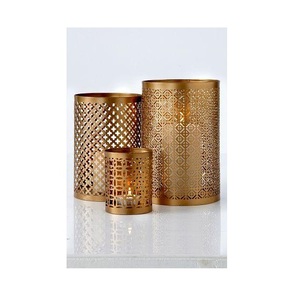 Pot à bougie en métal en acier inoxydable au design moderne avec couvercle, magnifique pot à bougie pour la décoration à la maison, les dîners - Product Image 4