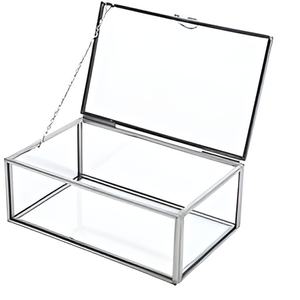 Joyero de latón y vidrio de diseño moderno, caja de embalaje de joyería de lujo personalizada, caja de collar y brazalete de anillo de 2 compartimentos - Product Image 4