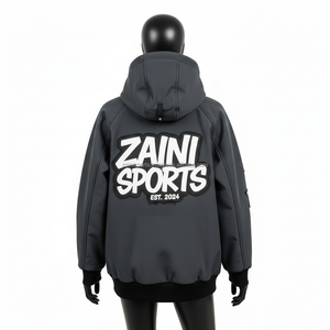 Chaqueta Softshell para Mujer, Cortavientos, Impermeable, Tejido de Triple Capa, Gris Oscuro, Parches Bordados con Logotipo Personalizado - Product Image 2