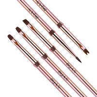 Pinceau à ongles BQAN en promotion, effet ombré, manche en métal rose doré, pour gel UV, échantillon gratuit