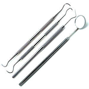 ชุดอุปกรณ์ทันตกรรมสำหรับการตรวจฟันแบบมาตรฐาน4ชิ้นมีด้ามจับเบาะแบบพรีเมี่ยมระดับ III - Product Image 3