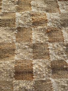 Alfombra de Yute 100% Natural, Color Beige Marrón, Moderna, con Diseño a Cuadros, Tejida a Mano, de Pelo Corto, Texturizada, Tipo Kilim, Lavable - Product Image 5