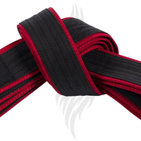 Cinturón de Artes Marciales Negro para Maestro, Logotipo Personalizado Bordado, Nombre, MOQ Bajo, Estilo Antiguo, 5 cm de Ancho, Cinturón de Karate Unisex de Poliéster/Algodón
