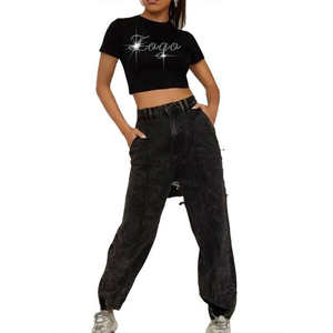 Camiseta Deportiva de Verano para Mujer, Estilo Vintage Personalizado, 100% Algodón, con Pedrería - Product Image 4