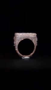 Luxury 925 Sterling <b>Silver</b> VVS Moissanite Diamond Cocktail <b>Ring</b> Hip Hop Luxury <b>Statement</b> Party Wear <b>Ring</b> - Product Image 5