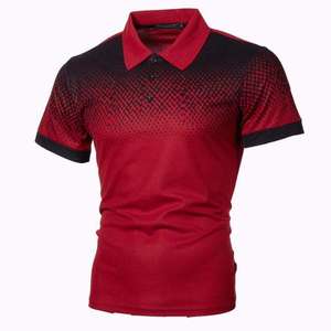 Calidad 220 gramos poliéster/algodón liso teñido hombres para Polo camisa ligera transpirable de talla grande sólido Ringer camiseta - Product Image 5