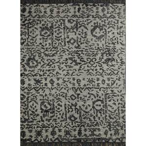 Alfombra Clásica Gris y Negra de Lana Anudada a Mano con Patrón de Medallón, Rectangular, para Hogar y Pasillo, para Sala de Estar, Modelo Skwl-148 - Product Image 1