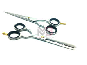 Ciseaux de coiffure professionnels en acier inoxydable à bord droit avec cisailles amincissantes à pointe de lame tranchante pour barbiers droitiers - Product Image 6